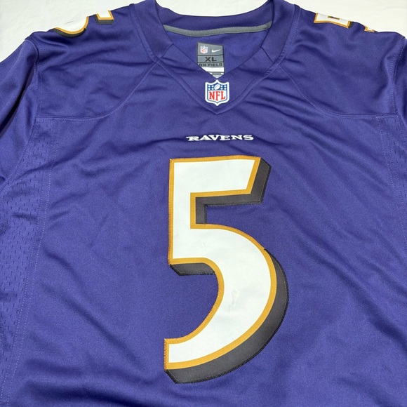 Nike On Field Baltimore Ravens Joe Flacco #5 Purple Jersey Men’s XL - Picture 3 of 10